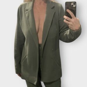 Matty M Olive Green Knit Blazer Jacket | Size L